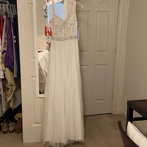 White beaded formal dress for sale